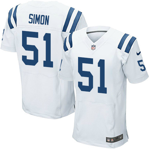 Nike Colts #51 John Simon White Men's Stitched NFL Elite Jersey